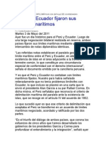 Peru y Ecuador Fijaron Sus Límites Marítimos. Por Cecilia Rosales