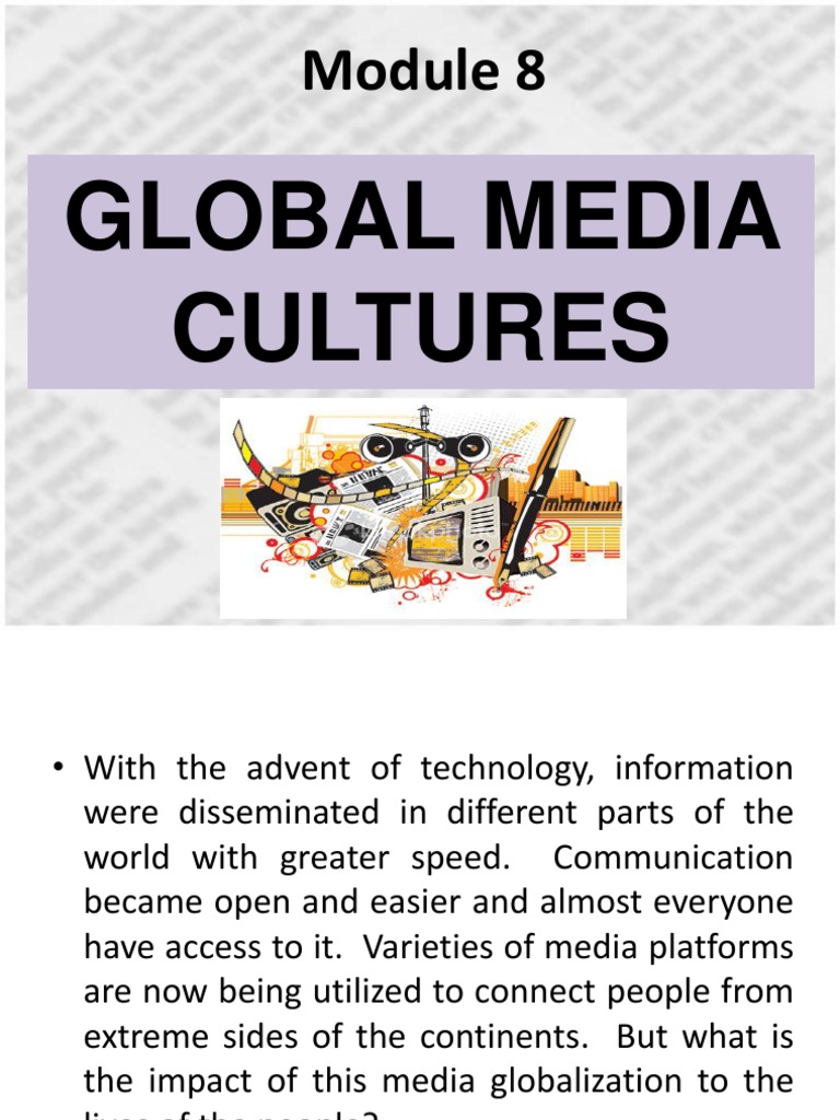 8 Global Media Culture Mass Media PDF Mass Media Popular Culture