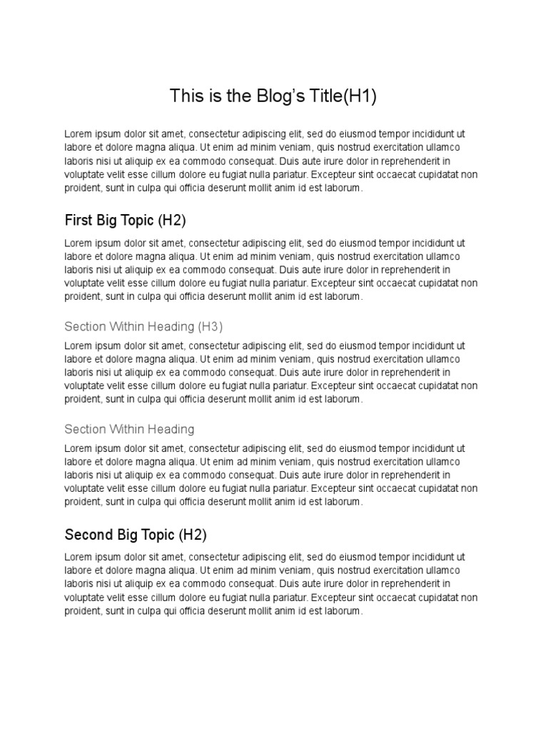 Blog Structure with Topics & Tips | PDF | Business | Self-Improvement