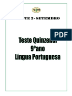 Teste 2 Setembro - Língua Portuguesa