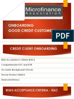 Onboarding Good Credit Customers