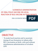 Effect of Simultaneous Administration of Oral Polio Vaccine On Local Reaction of BCG Vaccine in Term Infants