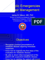 Metabolic Emergencies and Their Management