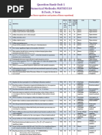 Question Bank-Unit 1 Numerical Methods: MATH3510 B.Tech, V Sem