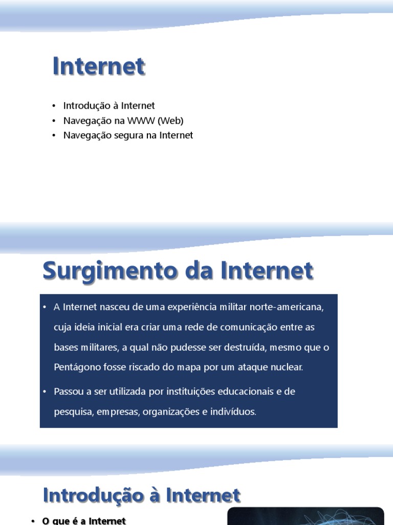 Introdução à Internet e Navegação Segura | PDF | Rede mundial de ...