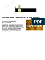 Esclarecimento Sobre a Retirada Da NHO-02 Do Site Da Fundacentro - Notícias - Fundacentro-PDF