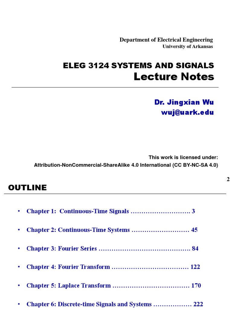 Systems and Signals Lecture Notes | PDF | Convolution | Discrete Time ...