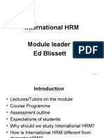 International HRM Module Leader Ed Blissett