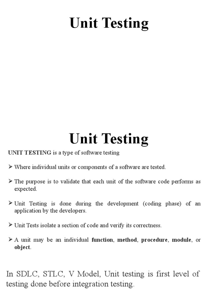Unit Testing | PDF | Software Testing | Unit Testing