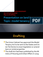 Presentation On Land Law Topic: Model Tenancy Act 2021