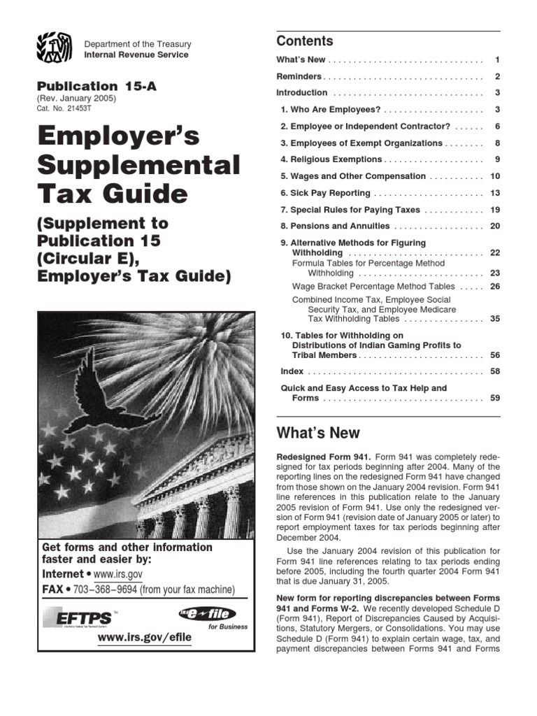IRS Publication 15-A: Employer Tax Guide | PDF | Irs Tax Forms ...