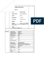 Curriculum Vitae: Degree Name