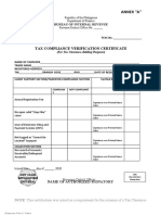 Tax Compliance Verification Certificate: Annex "A"