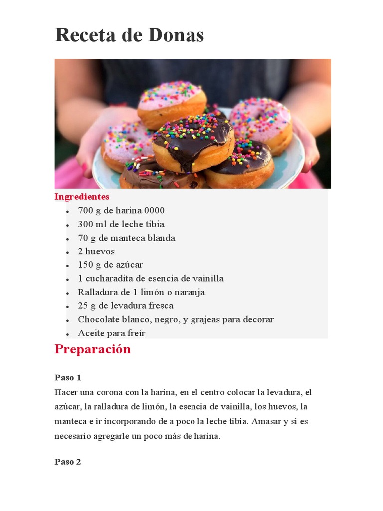 Receta De Donas Pdf