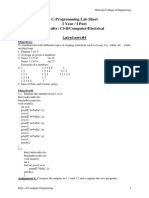 C-Programming Lab Sheet for Looping Statements