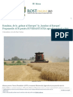România, de la „grânar al Europei” la „hambar al Europei”. Propunerile AUR pentru SUVERANITATEA agroalimentară a țării – Rost Online