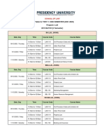 Time Table For TEST 1: ODD SEMESTER (2021-2022) Program: LLB 2019 BATCH (V Semester)