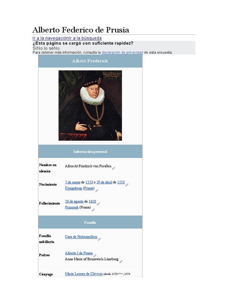 Alberto Federico de Prusia PDF Antiguas monarquías de Europa