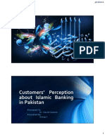 Customers' Perception About Islamic Banking in Pakistan: Presented To: Dr. Qasim Saleem Presented By: Group J