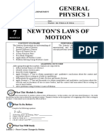 General Physics 1 Newton'S Laws of Motion: Content Standard Performance Standard