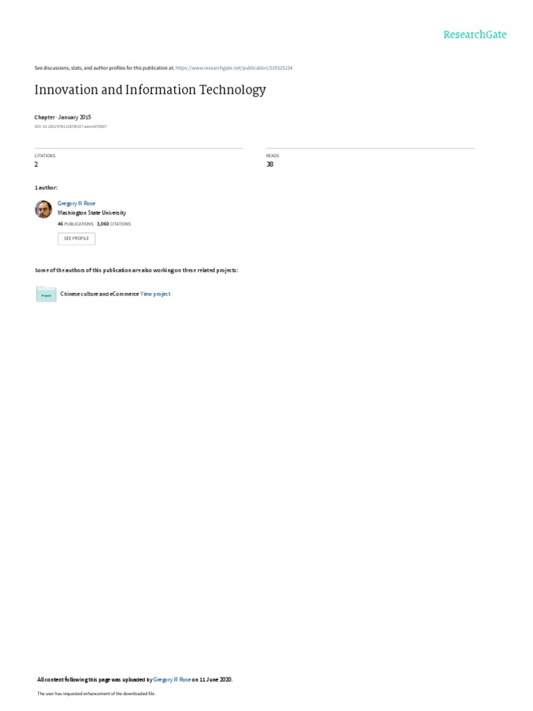 Innovation in Information Technology | PDF | Innovation | Information