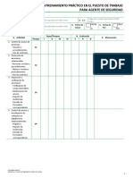 Entrenamiento Práctico en El Puesto de Trabajo para Agente de Seguridad