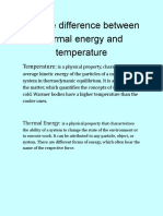 Difference Between Thermal Energy and Temperature