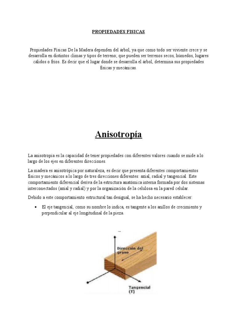 Direcciones de anisotropía de la madera, localización y