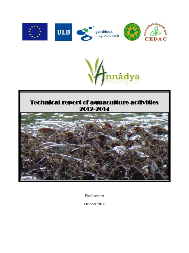 Final Technical Report Of The Aquaculture Activities Pdf