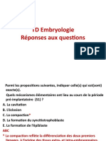 TD Embryologie Réponses Aux Questions
