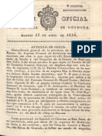 Boletín Oficial de La Prov. Córdoba, 1834