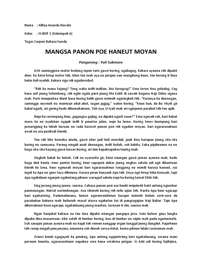Tugas Carpon Bahasa Sunda | PDF