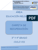 CARPETA DE RECUPERACIÓN . 3°y 4° 2022