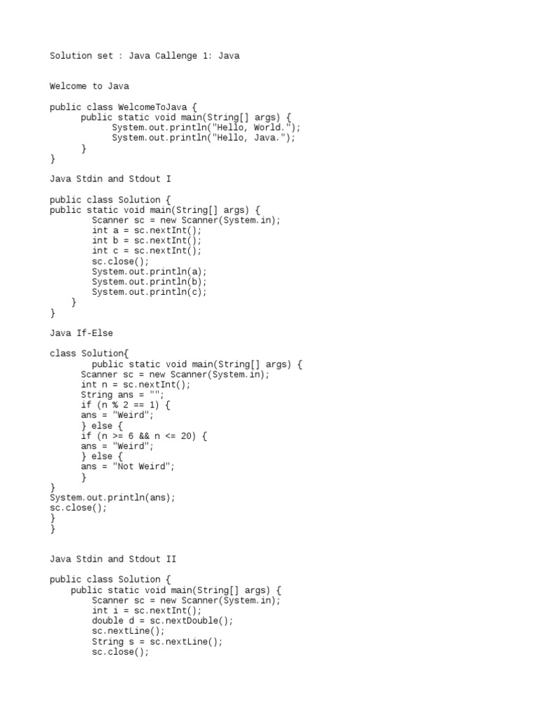 Hackerrank Solution | PDF | Computer Science | Software Development
