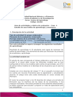 Guia de Actividades y Rúbrica de Evaluación - Fase 4 - Estudio de Caso Estilos de Aprendizaje y Enseñanza