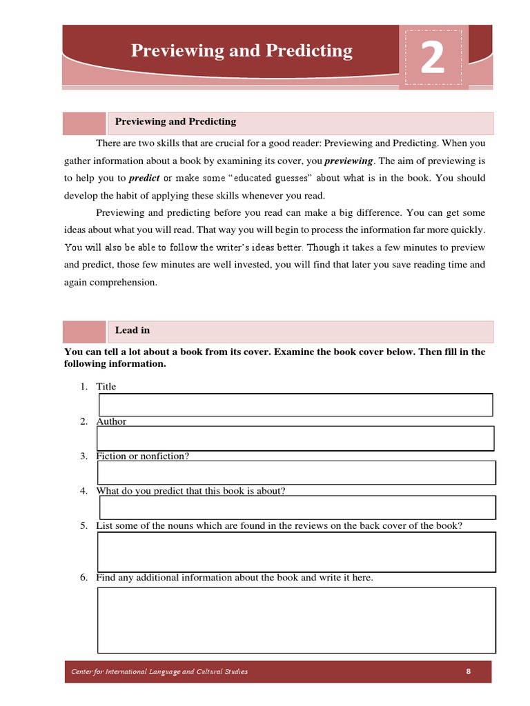 Enhancing Reading with Previewing & Predicting | PDF | Concrete ...