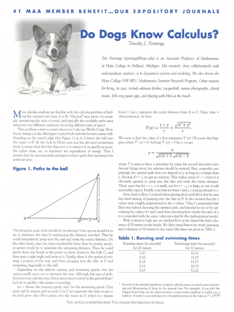 Do Dogs Know Calculus PDF