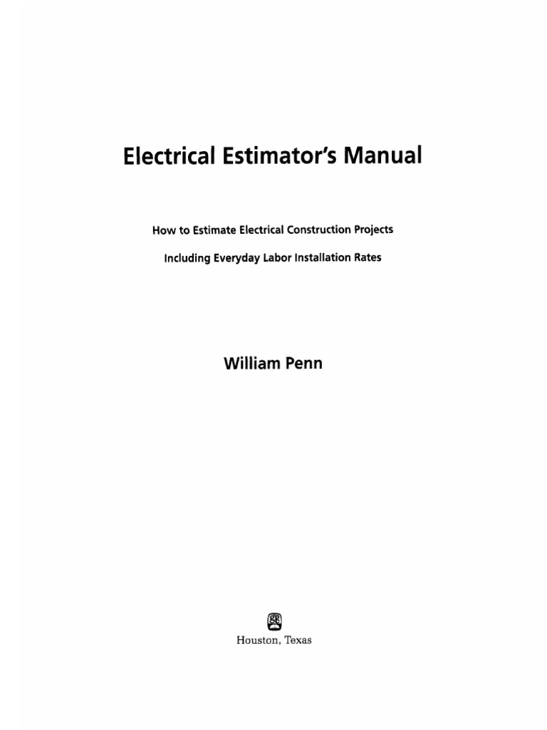 Electrical Estimators Manual | PDF | Politics