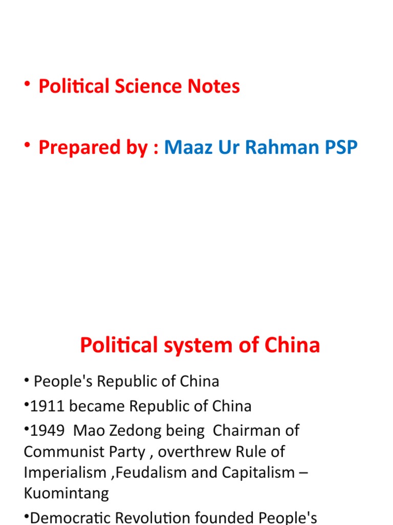 Overview of China's Political System | PDF | World Politics | China