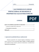 Ipoteze Ale Modelului Și Proprietăți Ale Estimatorilor