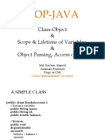 Oop-Java: Class-Object & Scope & Lifetime of Variables & Object Passing, Access Control