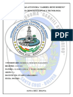 Universidad Autonoma "Gabriel Rene Moreno" Facultad de Ciencias Exaptas Y Tecnologia