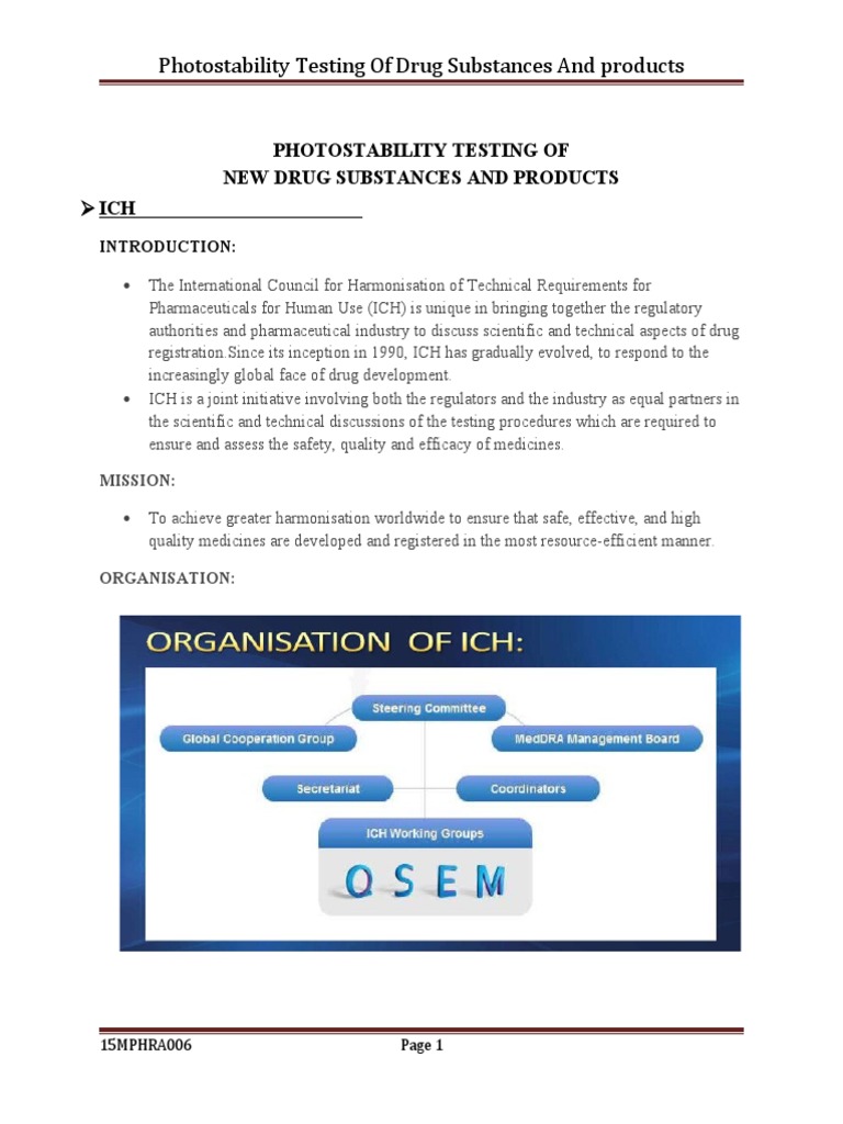ICH Q1B Photostability Testing Guide | PDF | Ultraviolet | Chemistry