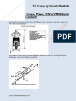 Ather 450 E-Scooter Data Calculation of PMSM Motor