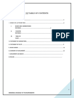 Table of Contents: Memorial On Behalf of The Respondents