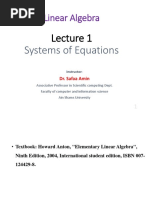 Lecture - 1 - System of Linear Equations - Matrix Algebra-Part1