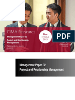 CIMA E2 Project and Relationship Management Passcards 1