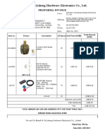 Shenzhen Xinlisheng Hardware Electronics Co., LTD.: Proforma Invoice