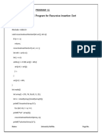 Object:-Program:-: C Program For Recursive Insertion Sort