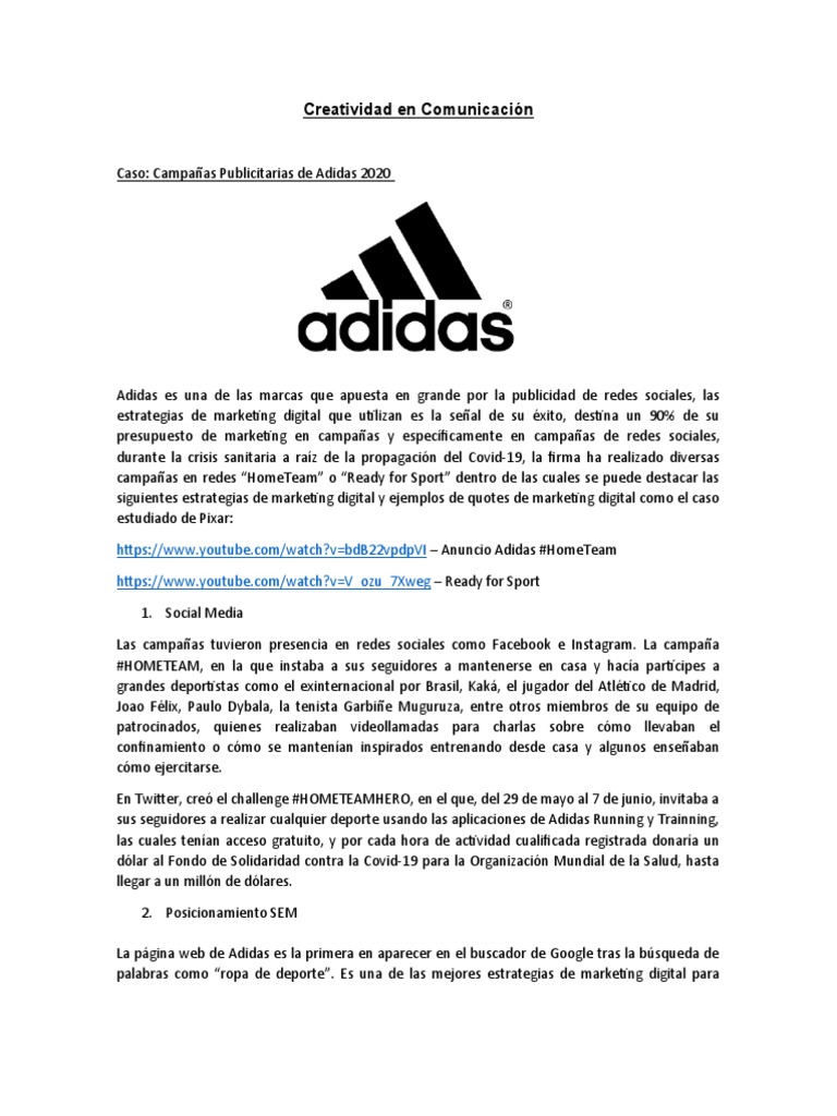 en Comunicación - Adidas | PDF |